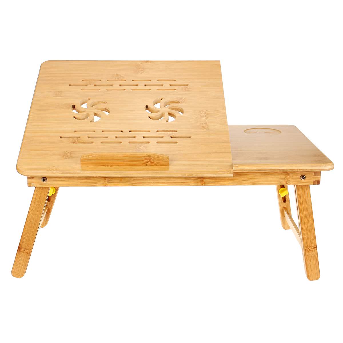 Bamboo Laptop Desk With Drawer Notebook Table Folding Adjustable Laptop Stand For Bed Office Cooling Laptop Table Computer Desks: 54cm