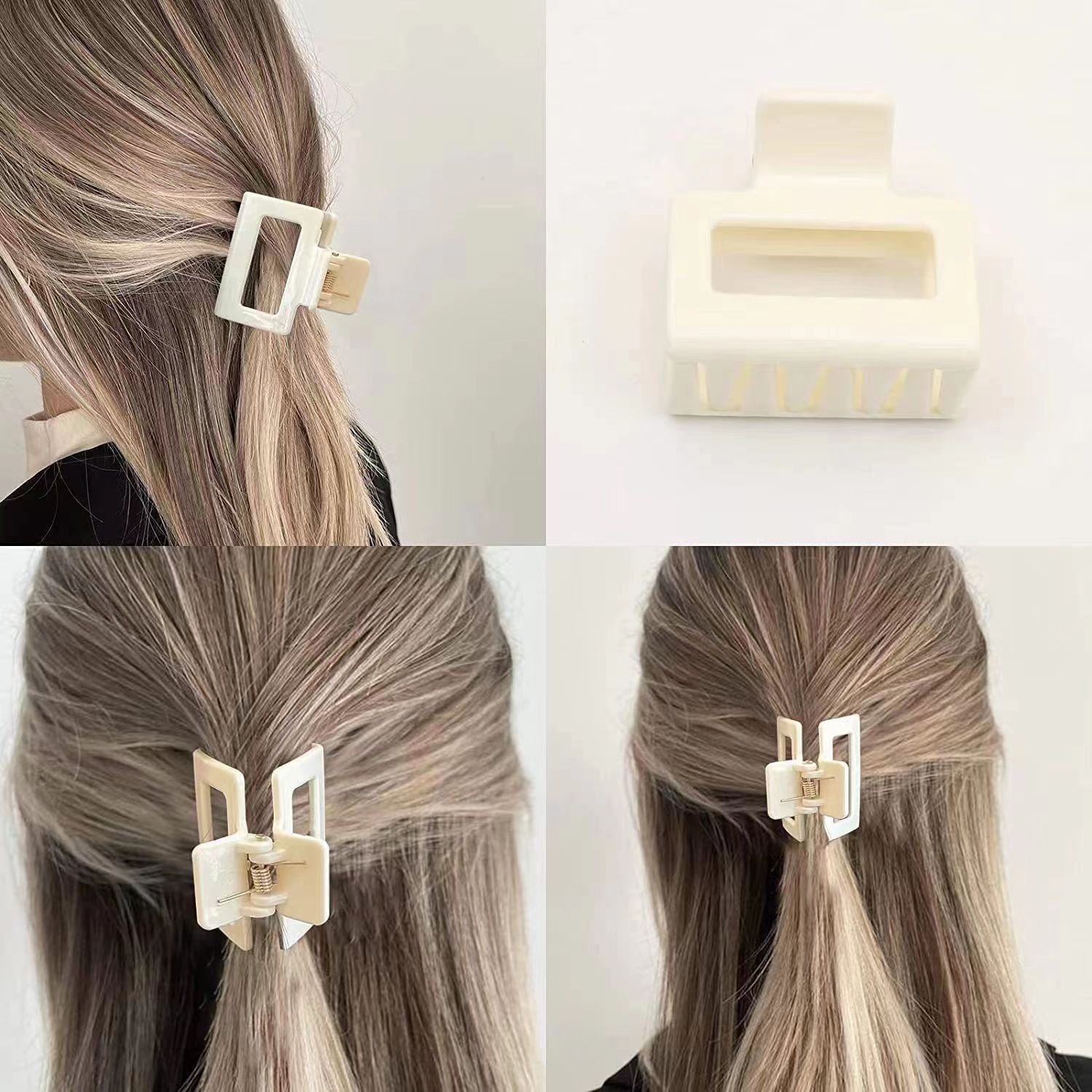 2/8 Uds. Pinzas pequeñas para el pelo para mujer, Mini horquillas de cangrejo, dientes cuadrados mate de doble fila, pinzas medianas para el cabello, accesorios para el cabello