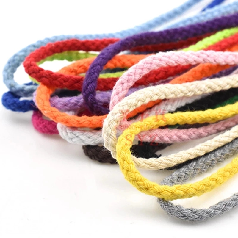 Corde en coton torsadée décorative artisanale, 10yards, 5mm, pour décoration faite à la main, lanière de bricolage, cordon de fil Ficelles Couleurs