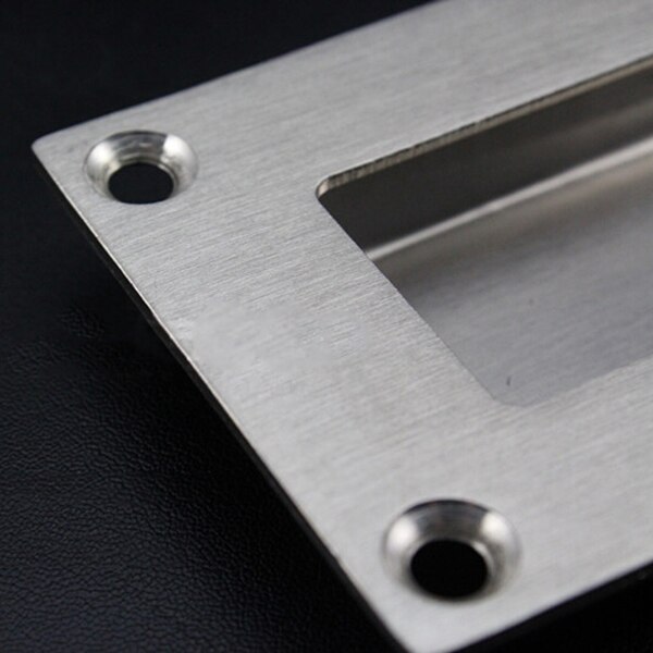 Rectangular Face Fix Flush Recessed Sliding Door Pull Handle Stainless Steel