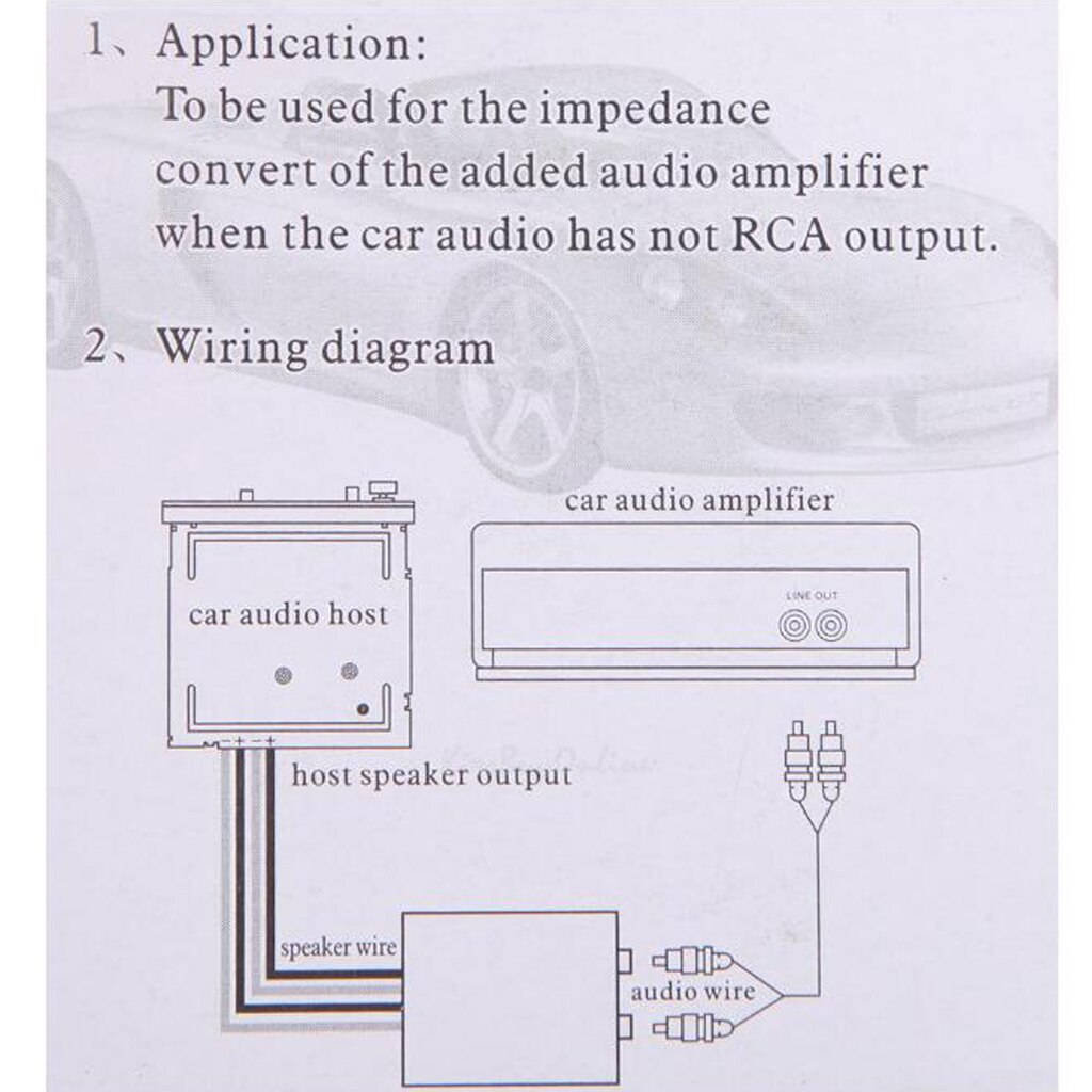 Adjustable Speaker To RCA Line Car High-Low Impedance Converter Adapter