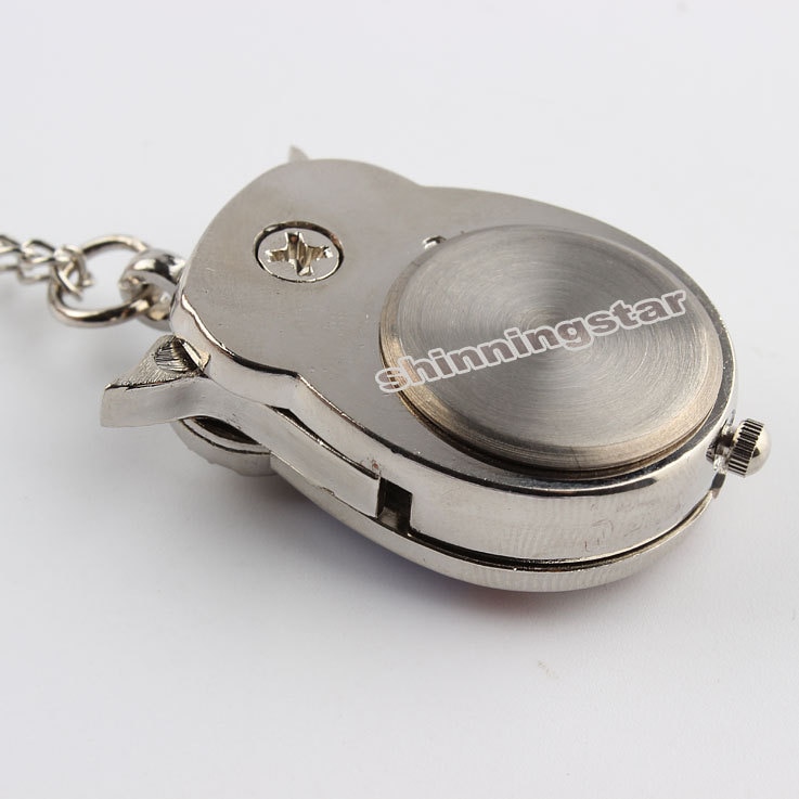 Zilveren Vintage Nacht Uil Ketting Hanger Quartz Zakhorloge Ketting P26