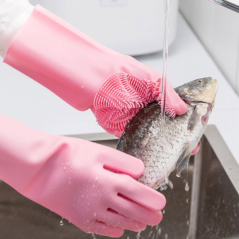 1 Paar Magic Dish Wassen Handschoenen Scrubber Rubber Keuken Schoon Gereedschap Multifunctionele Silicone Cleaning Handschoenen Voor Huishoudelijke