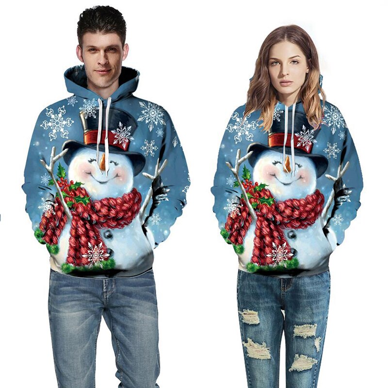 Sweat à capuche de skateboard imprimé 3D Animal de noël pour amoureux sweat à capuche à manches longues hauts pour couple et pulls Hip Hop Streetwear