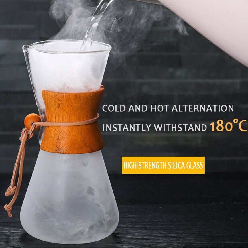 Classic Glass Coffee Pot Espresso Coffee Maker Simple Style Pour Over Coffeemaker Coffe Machine Filter 400ml