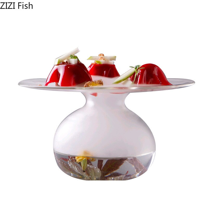 Piatto di vetro trasparente piatto di ghiaccio secco ristorante giapponese piatto di Sushi tè pomeridiano piatto da dolce cucina domestica stoviglie in vetro