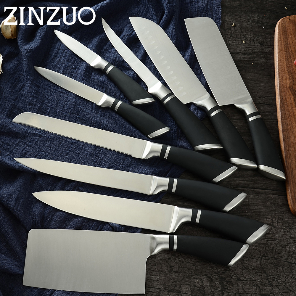 ZINZUO-ensemble de couteaux de cuisine, lame en acier inoxydable 3Cr13 tranchante, ustensiles de cuisine, Super , 9 pièces
