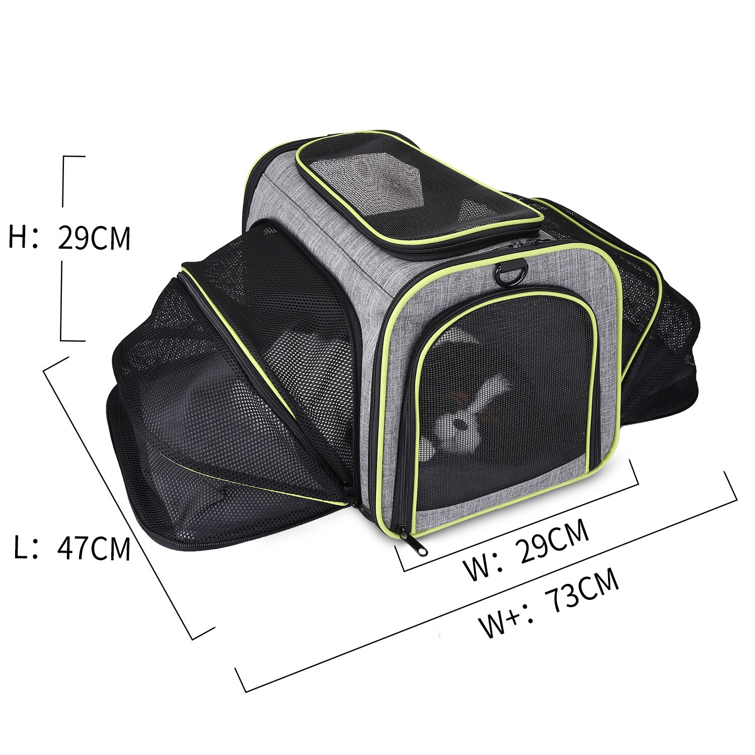 Luxury Expandable Cat Carrier Backpack Portable Small Pet Carrier Airline Approved Breathable Mesh Cat Backpack Carrier Foldable: Double-sided Fan G