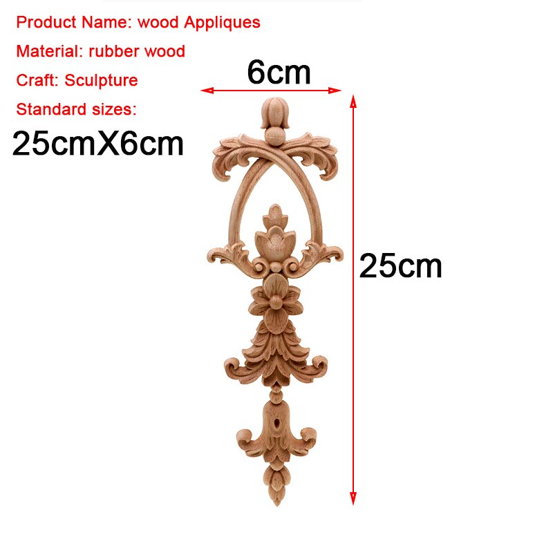 VZLX Ongeverfd Hout Eiken Golf Bloem Onlay Decal Hoek Applique voor Meubelen Decor Decoratieve Hout Gesneden Lange Applique