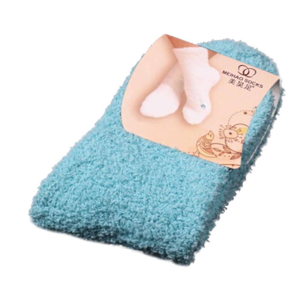 Home Women Girls Soft Bed Floor Socks Warm Winter Pure Color Fluffy Socks Floor Carpet Solid Color Женские Носки: SB