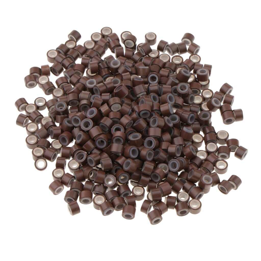Anneaux en Silicone pour Extensions de cheveux, 500 pièces, Micro perles, pour perruque, tissage, couture, plumes