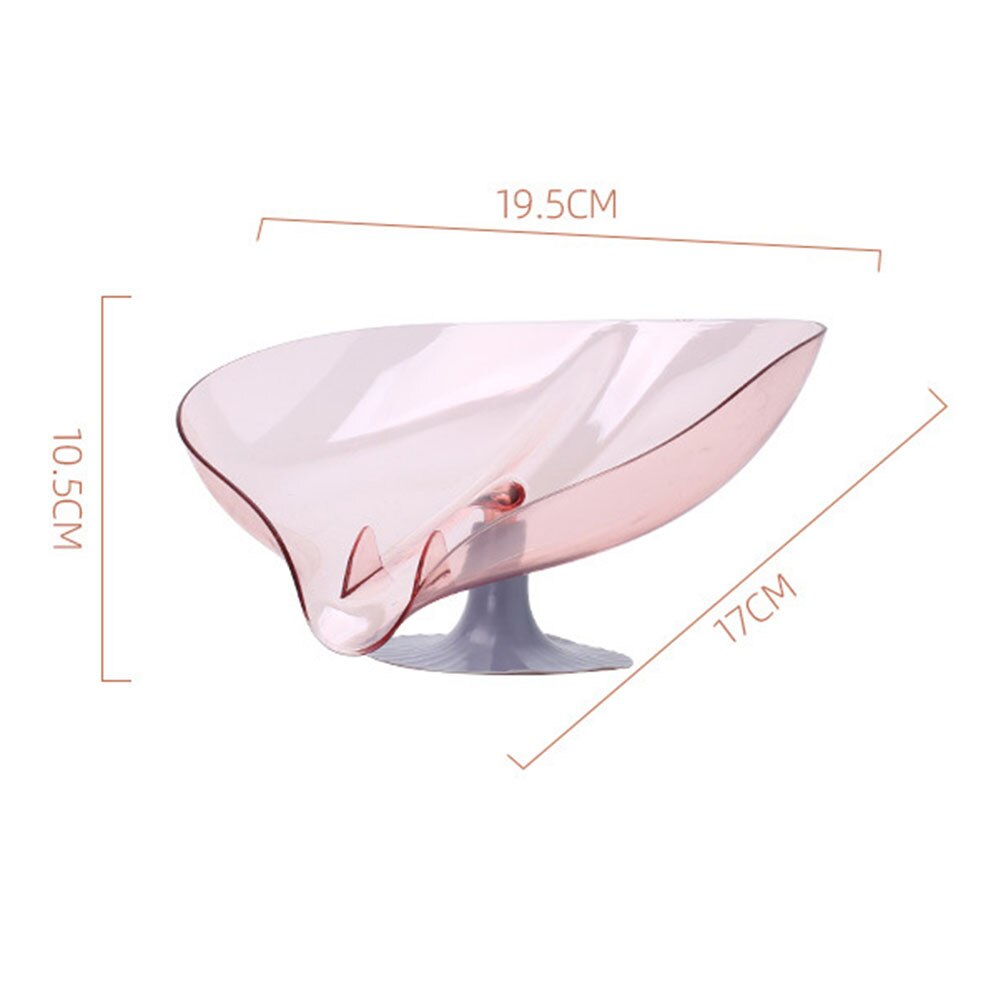 Boîte à savon en forme de feuille, 2 pièces, porte-savon de salle de bain, de toilette, de douche, plateau de rangement pour éponge: Pink E