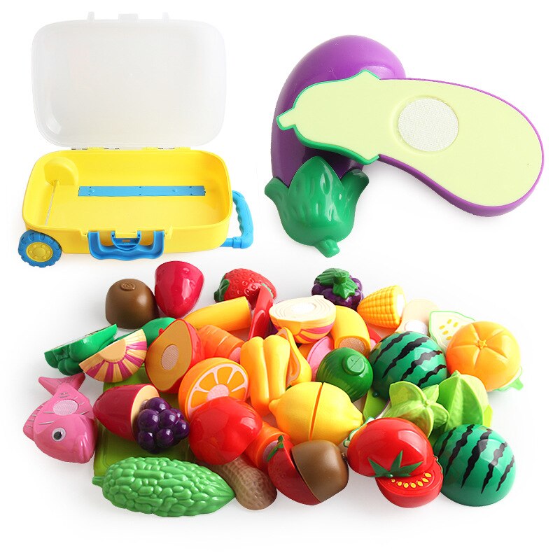 Diy Pretend Play Speelgoed Simulatie Keuken Voedsel Groente Fruit Set Koken Snijden Educatief Speelgoed Voor Kinderen