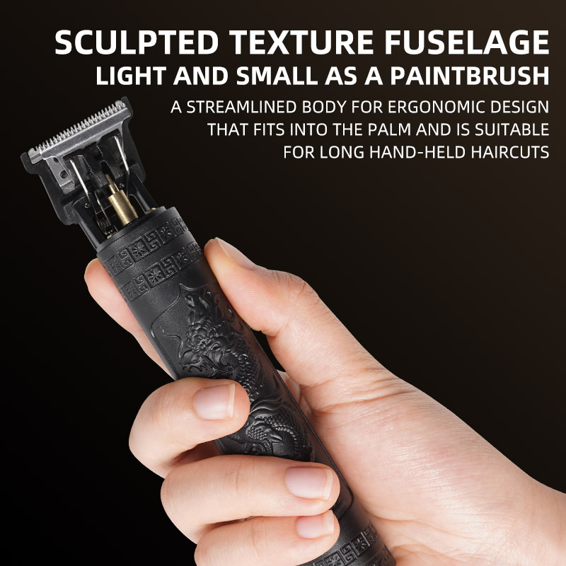 Haarschnitt-Rasierer für Männer, wiederaufladbarer Clipper-Rasierer für Erwachsene, elektrischer Vintage-Clipperrasierer für Zuhause, USB-Aufladung, Friseursalon, Black Dragon