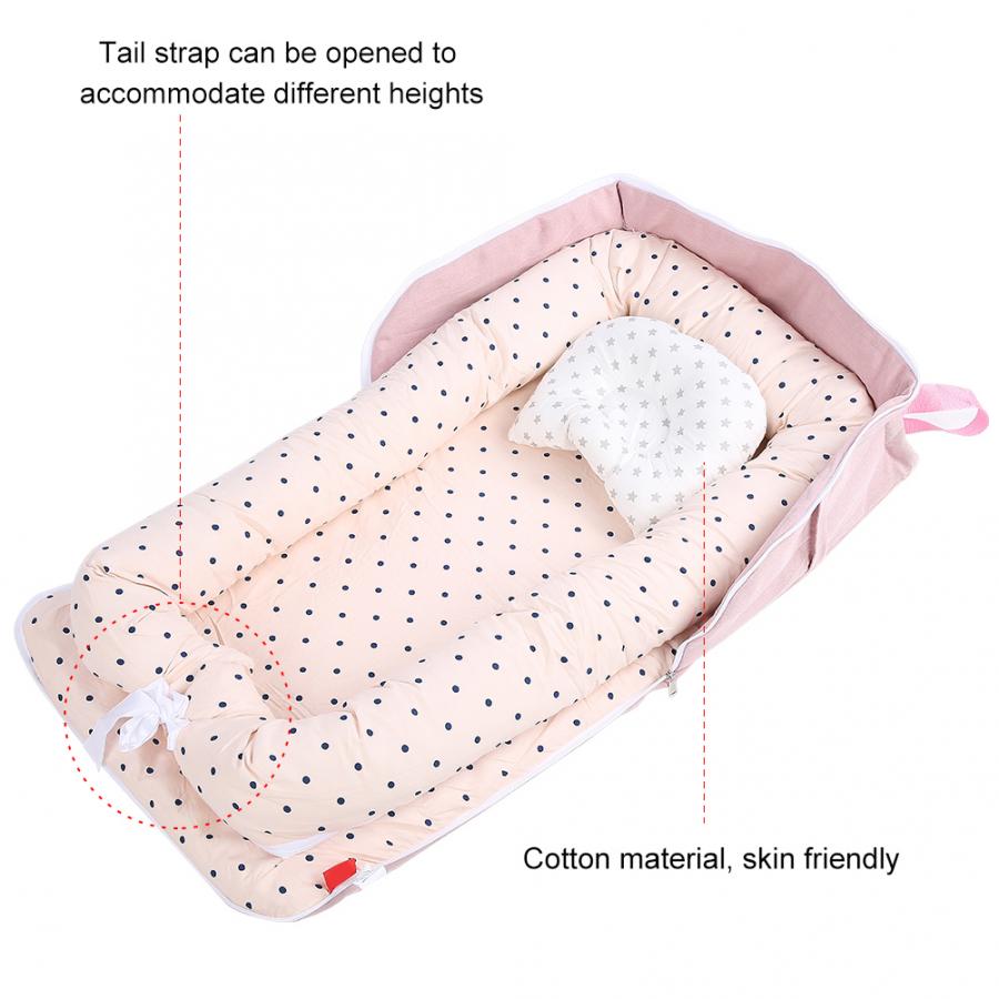 Aftagelig vaskbar bærbar barneseng spædbarn nyfødt soveværelse med pude baby beskyttelse rejseseng spædbarn vugge krybbe