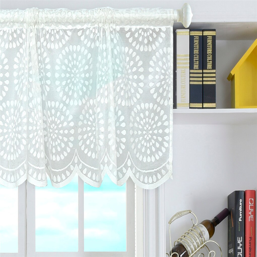 Rideau court en maille à points 45x150cm, avec poches, pour fenêtre, Dressing, armoire de cuisine, bibliothèque, cantonnière: 1