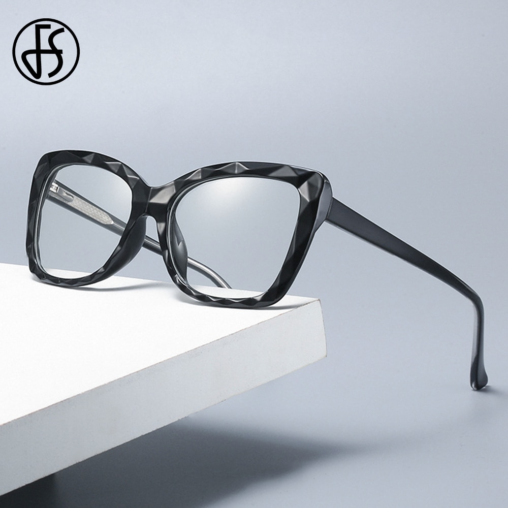 FS Blue Light Blocking Glasses Men Women Eye Protection Computer Eyeglasses Anti Bluelight Filter Optical Lozenge TR90 Frame