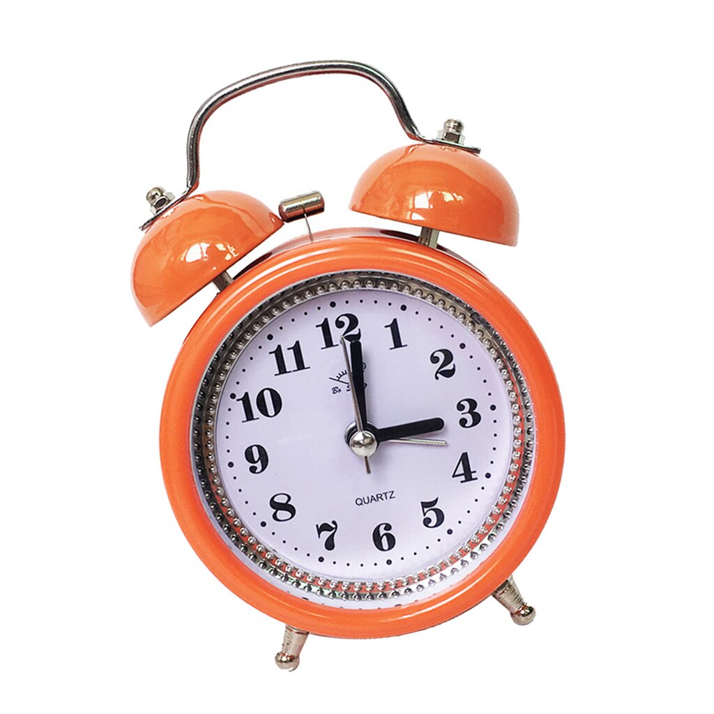 Loud Alarm Clock Quartz Analog Twin Bell Retro Non-ticking Silent Clock