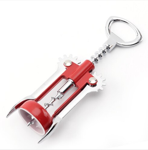 Stainless Steel Bottle Opener Waiter Metal Red Wine Opener Corkscrew Bottle Handle Bottle Pumps Corkscrews Cork Out Tool: Red