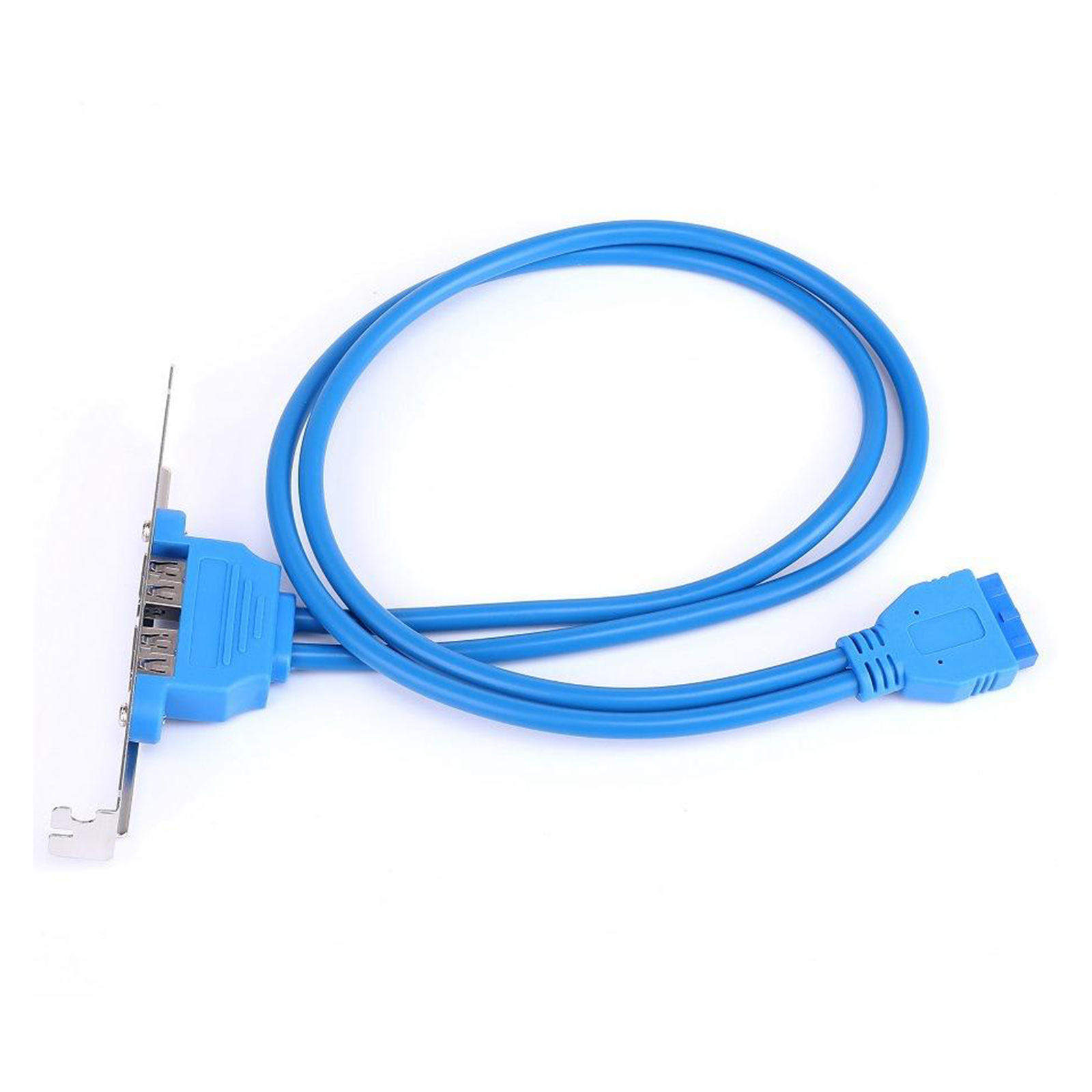 Dual USB 3.0 Type-A Female Panel Mount to Motherboard USB 3.0 Internal IDC 20 Pin Header Adapter