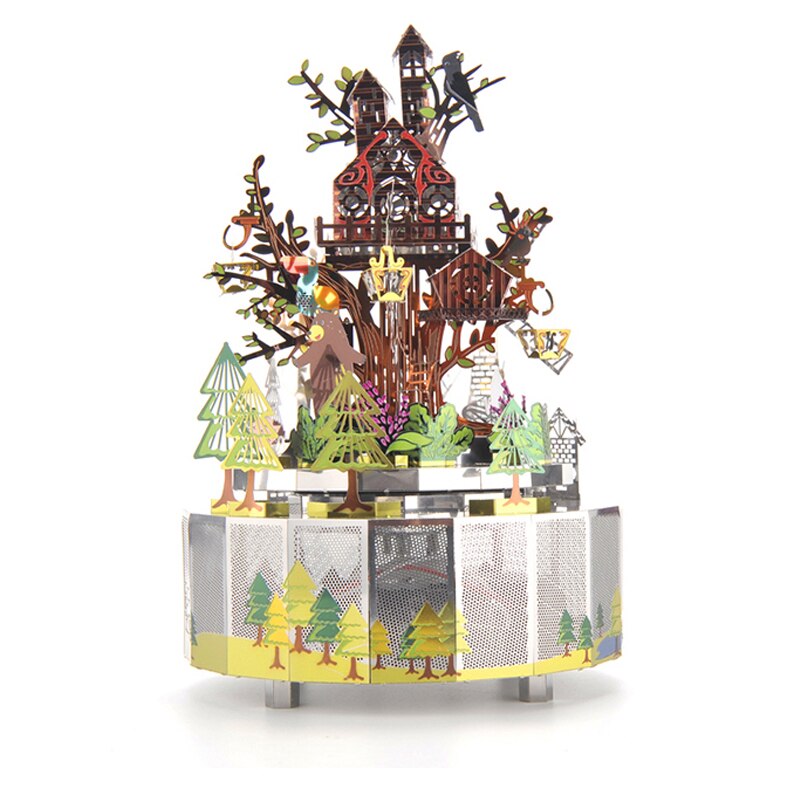 Bos Razernij Thema Muziek Dozen Diy Metalen Muziekdoos Met Muziek Licht Rotatie Volwassen Aanwezig Voor Kinderen