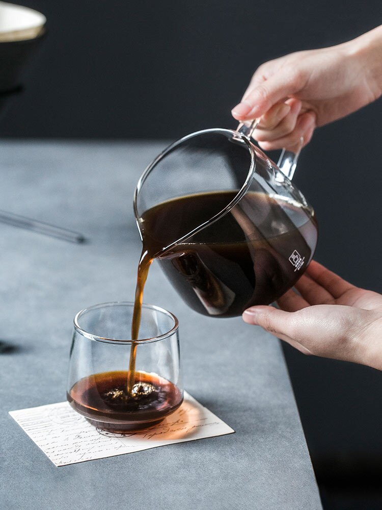 Hand Brew Coffee Brewer Set Pour over Coffee V60 Dripper Glass Coffee Pot Hand Drip Brewer Stand With Coffee Filter Paper Cup