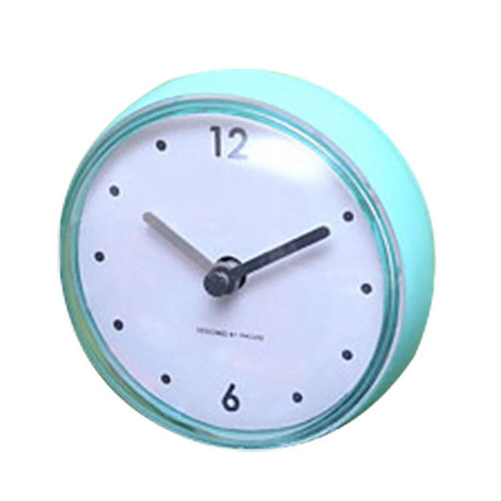 Wall Clock Waterproof Easy To Use Bathroom Suction Cup PVC Solid Home Decor Lightweight Easy Install Mirror Durable Kitchen: Green