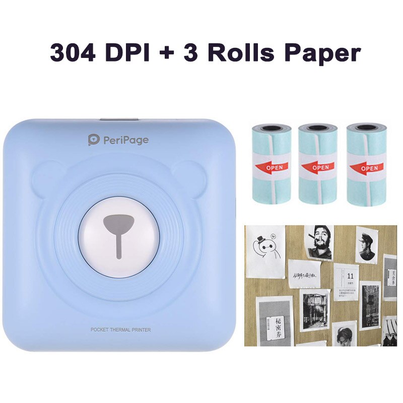 Peripage Foto Pocket Mini Thermische Printer 304 Dpi 58Mm Thermische Bluetooth Portable Mobiele Telefoon Printer Voor Android Ios: 304 BL 3 Sticker