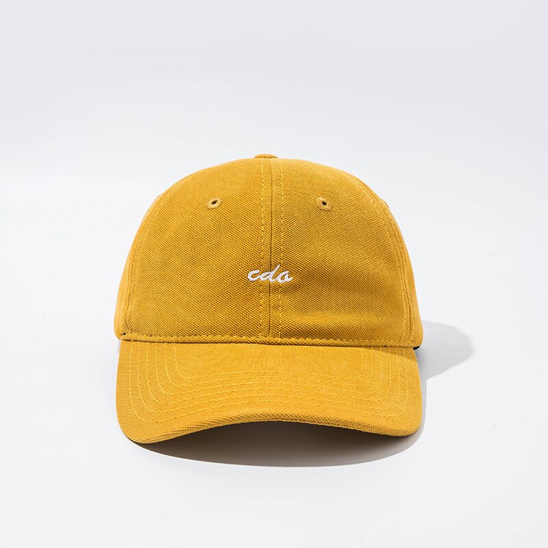 Linjw-letterborduurwerk katoenen baseballpet voor heren en dames, hiphop snapback-petten, koreaanse baseballpet voor buiten, vaderhoeden: Geel