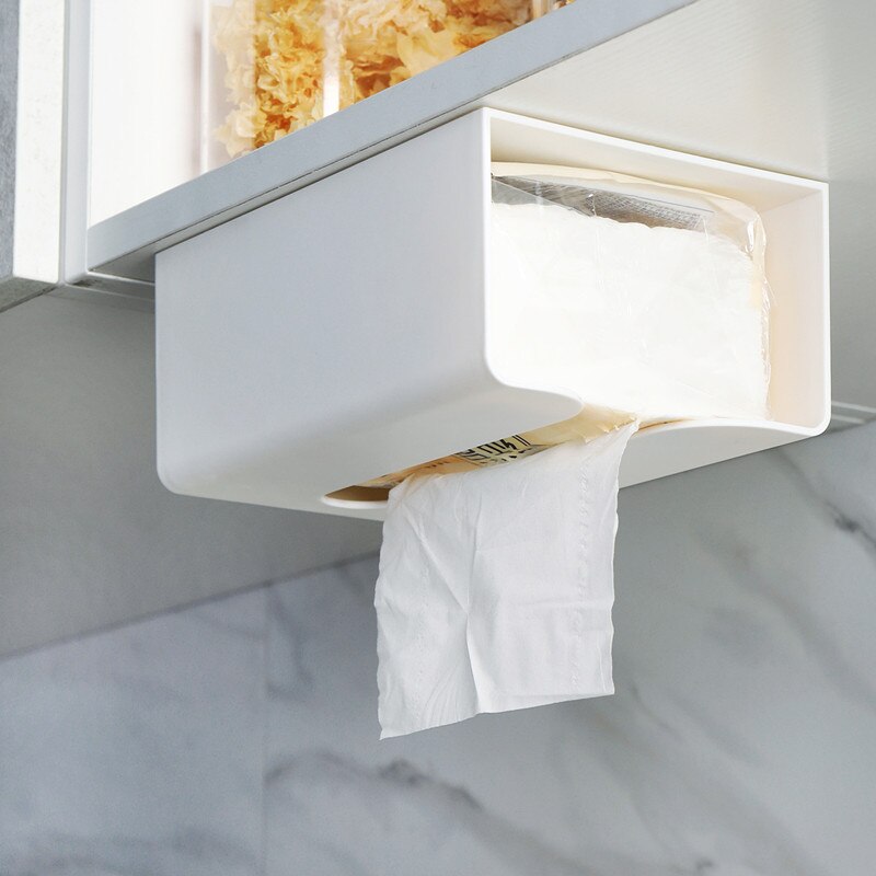 Soporte de papel higiénico para baño, caja de plástico para papel higiénico, caja de papel para papel higiénico, adhesivo para pared