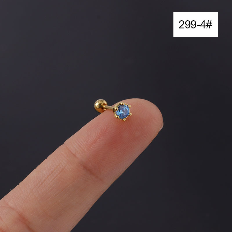 1 stück durchbohren Edelstahl Zucht Eearing für Frauen Trend Schmuck Mini Frühjahr Neue Farbe Zirkon Ohrring Bolzen für Mädchen: 1Stück 4