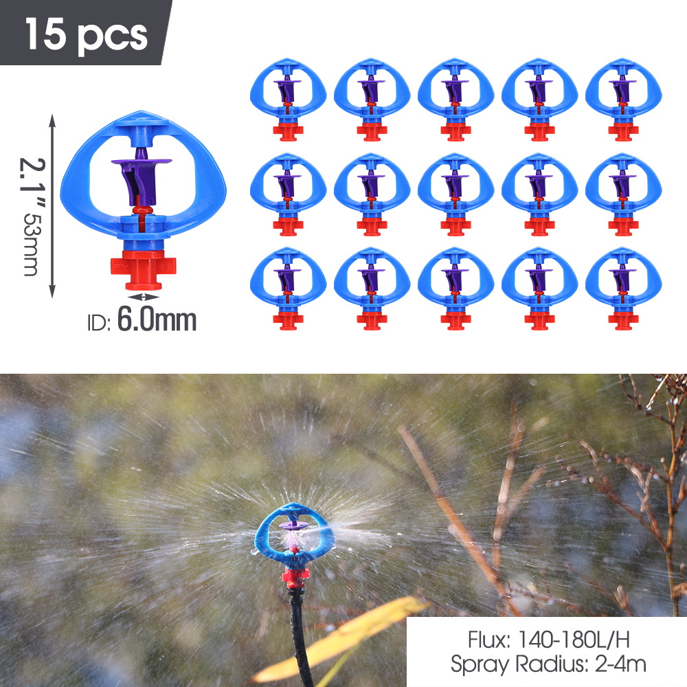 Irrigatori per micro irrigazione da giardino fai-da-te in stile 24 mini spruzzatori per sistema di irrigazione per prato agricolo rifrazione ugello rotante automatico