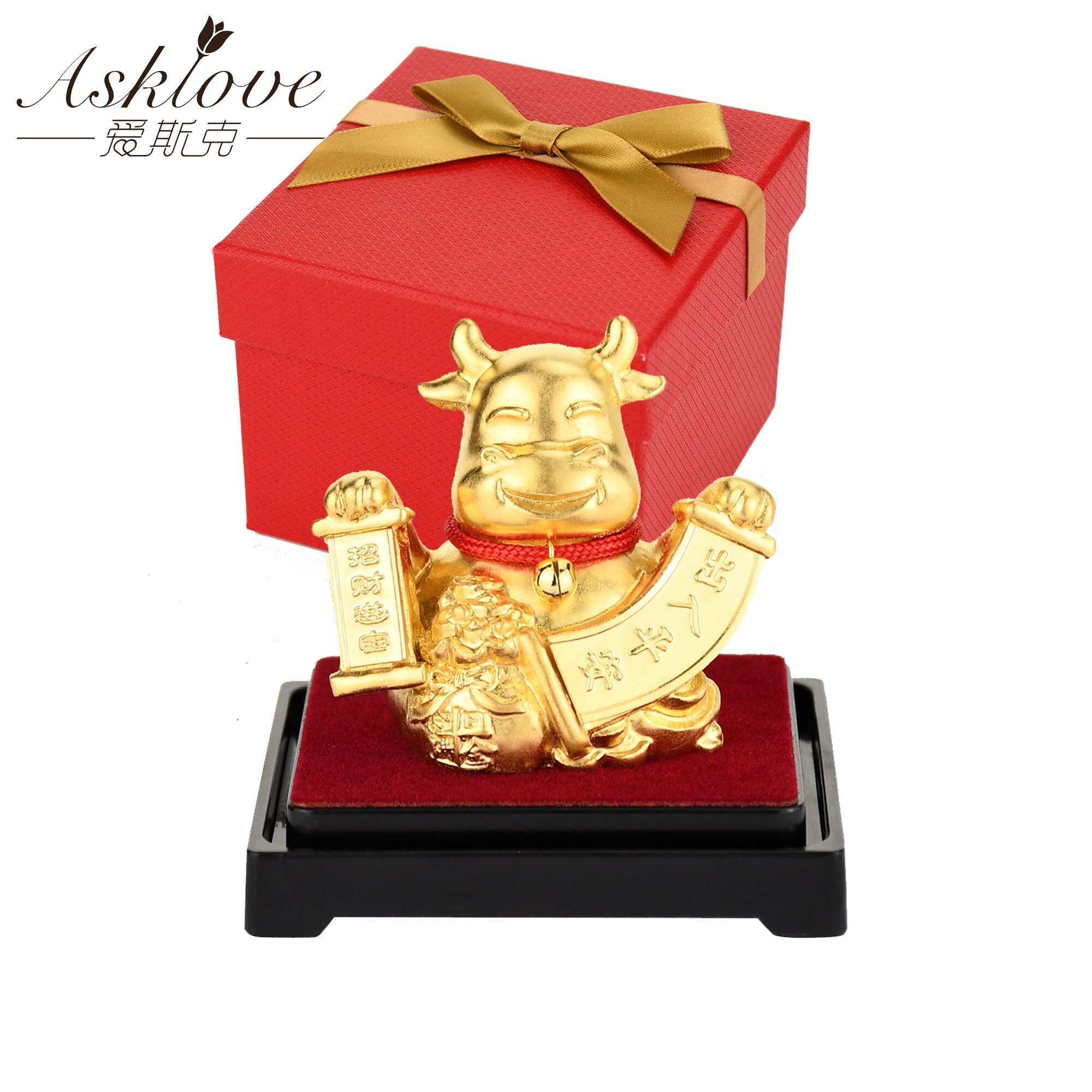 Chinesische Sternzeichen Sammeln Reichtum Ornamente 24k Gold Folie Fengshui dekor Drachen/Ratte/Schwein/affe Auto Glück handwerk Heimat Sekretariat Dekor