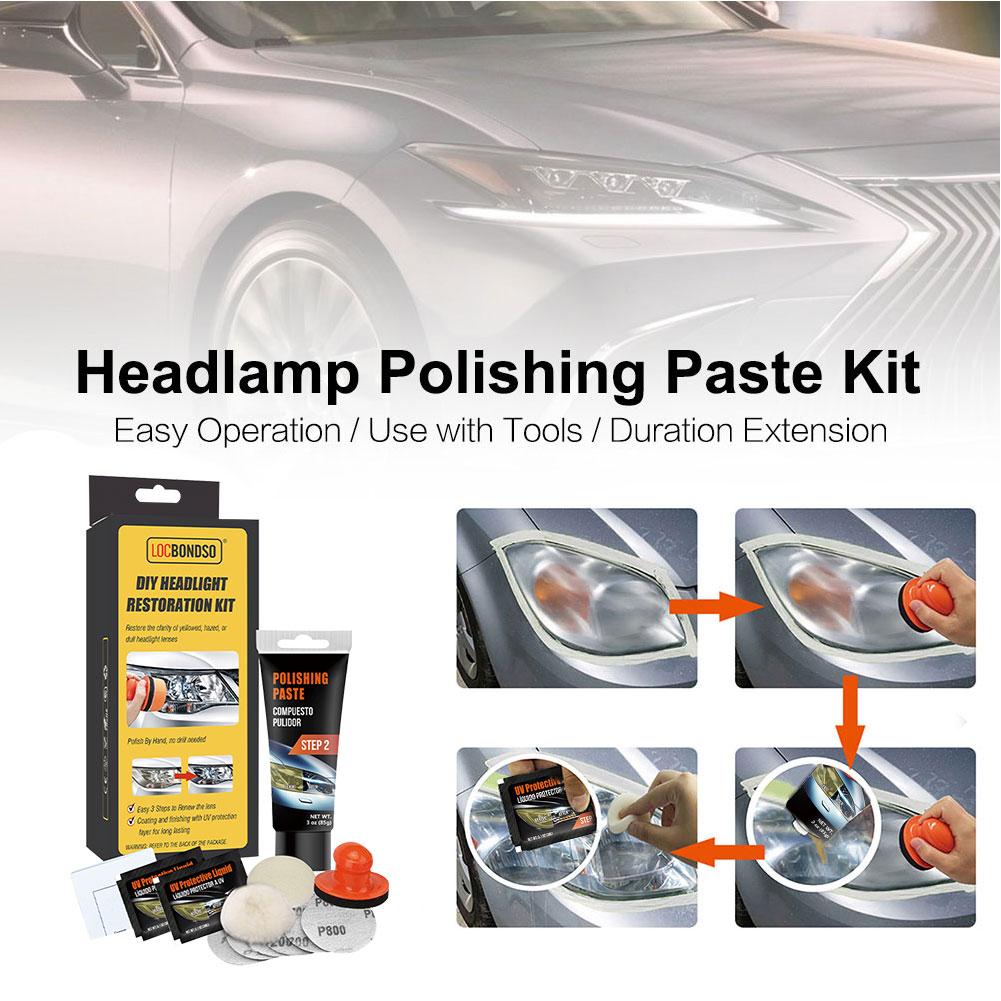 AUTO Car Headlight Repair Kit DIY Headlight Restoration Tool Car Headlight Repair Restoration Kit Headlamp Polish Paste Kit