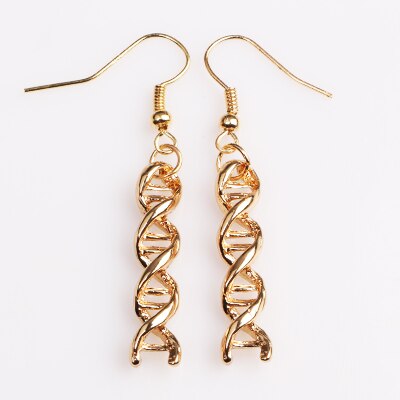 Jewelry Gold DNA Earrings Chemical Formula DNA Molecular Earrings Women&amp;Girls brincos: E32-1