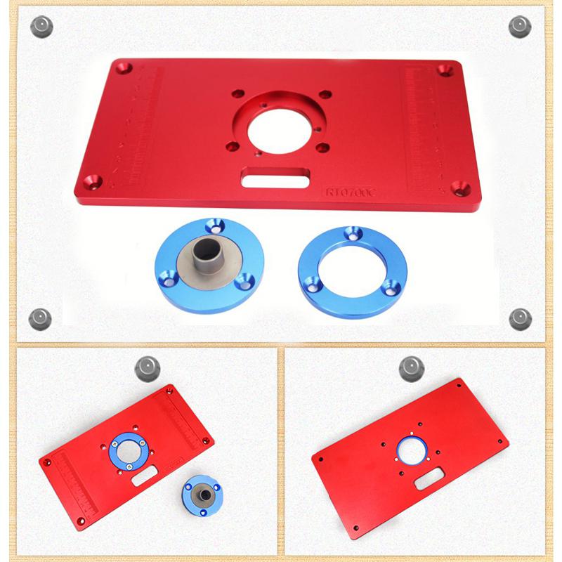 Aluminum Router Table Insert Plate w/ 2 Router Insert Rings For Woodworking Benches Router RT0700C red