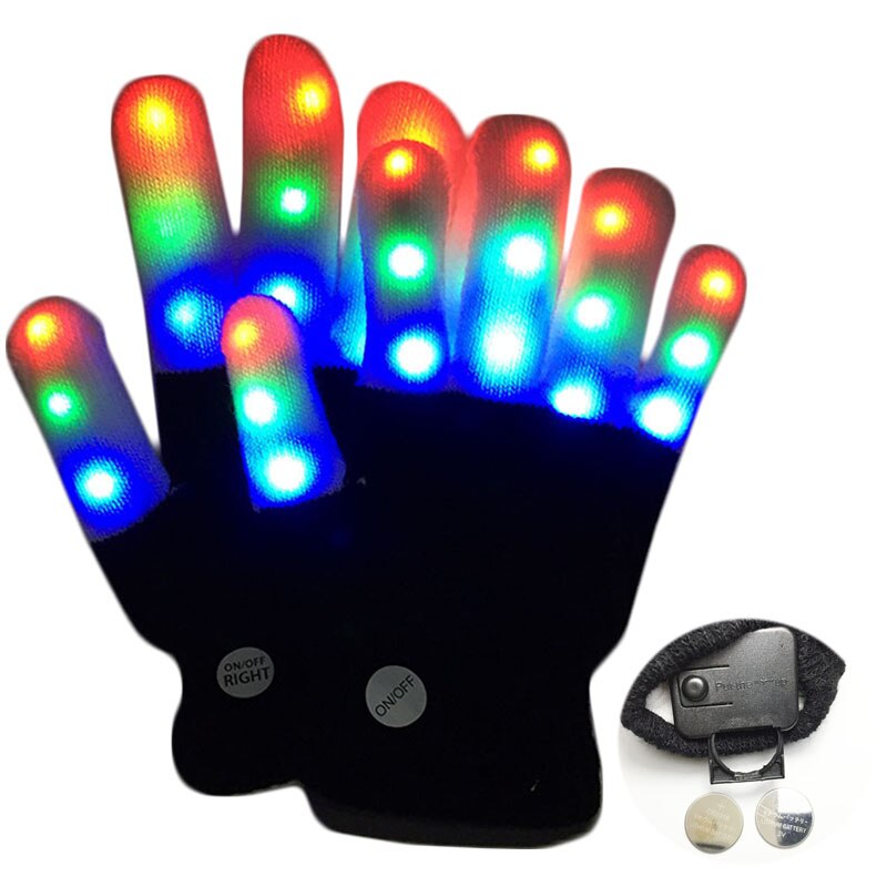 LED Rave Blinkt Handschuhe glühen Multi Modi Bunte Finger Beleuchtung LED Handschuhe