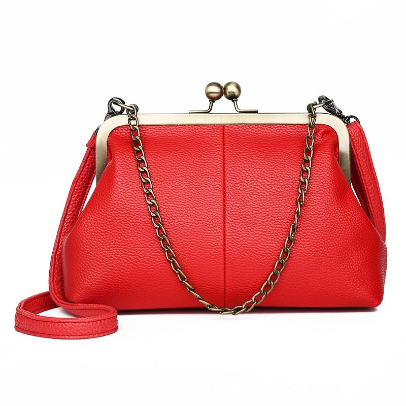 PU Leather Shell Women Bags Iron Clip Handbags Solid Crossbody Bags For Female Big Travel Shopping Bag Bolsa Feminina