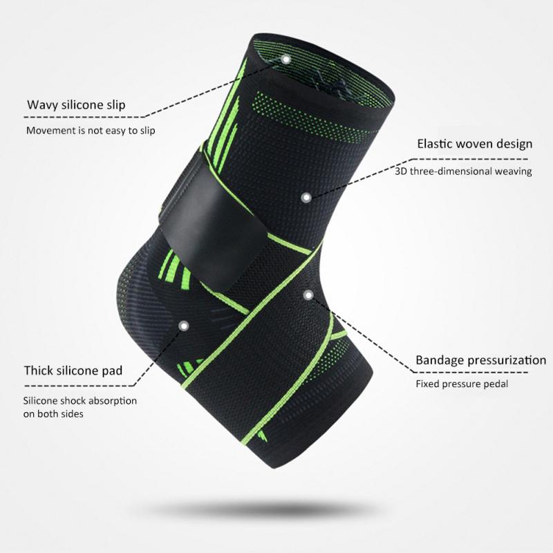 1 Uds. Tobillera elástica a presión, soporte para tobillera ajustable, vendaje para prevención de esguince, protector deportivo de equipo de protección para pies
