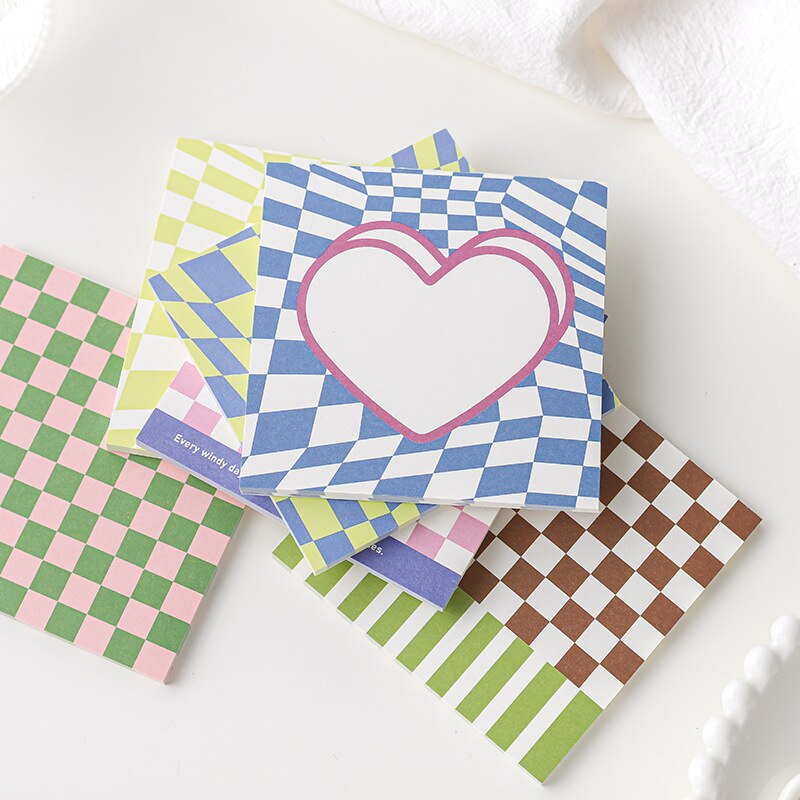 MOHAMM 30 PCS Check Pattern Grid Memo Pads for Notebooks Scrapbooks Cute School Supplies Planners
