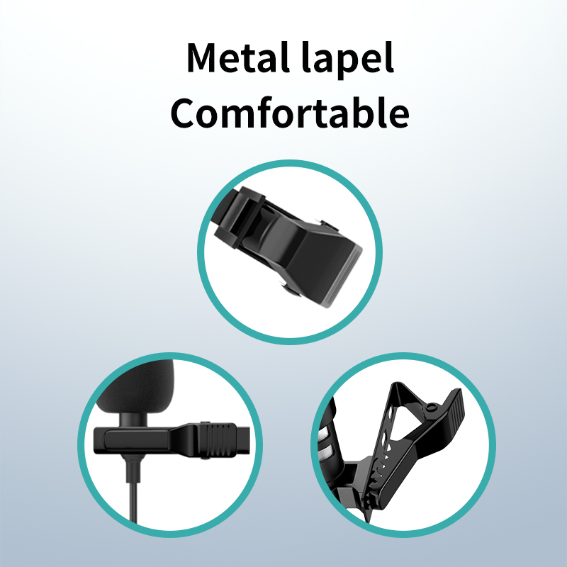 Voxlink Clip Op Revers Mic Professionele 3.5Mm Plug Met Draad Voor Interview Opname Lavalier Condensator Microfoon Oortelefoon