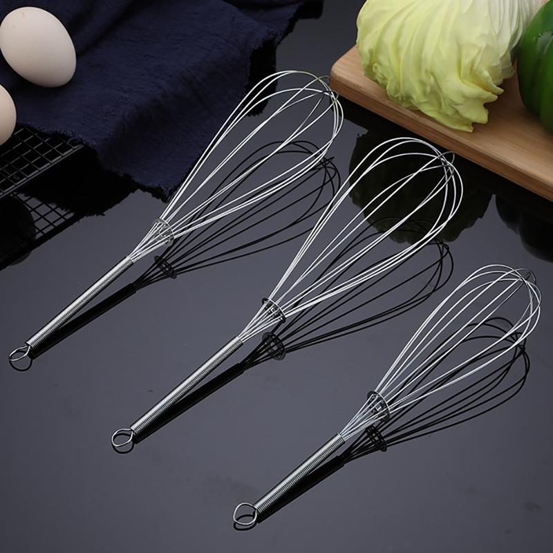 Cocina, batidor de hierro Manual de fácil agarre globo batidor para huevos Mini Acero inoxidable batidor de huevo pequeño mezclador herramientas de la cocina