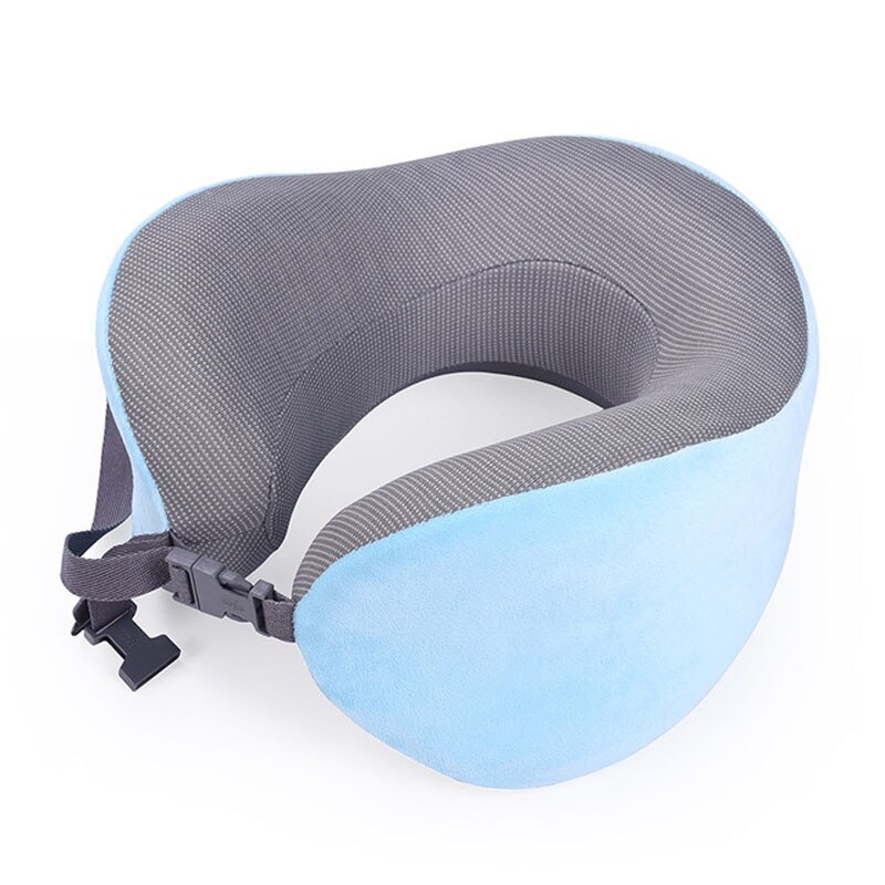 U em forma de espuma de memória pescoço travesseiros viagem travesseiro cervical macio lento rebote espaço travesseiro sólido pescoço cervical viagem acessórios: Blue