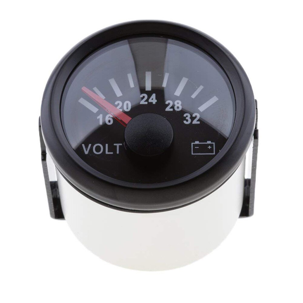 Universell marin båt bil voltmeter mätare 9 ~ 32 v arbetsspänning 52 mm vattentät spänningsindikator med röd bakgrundsbelysning