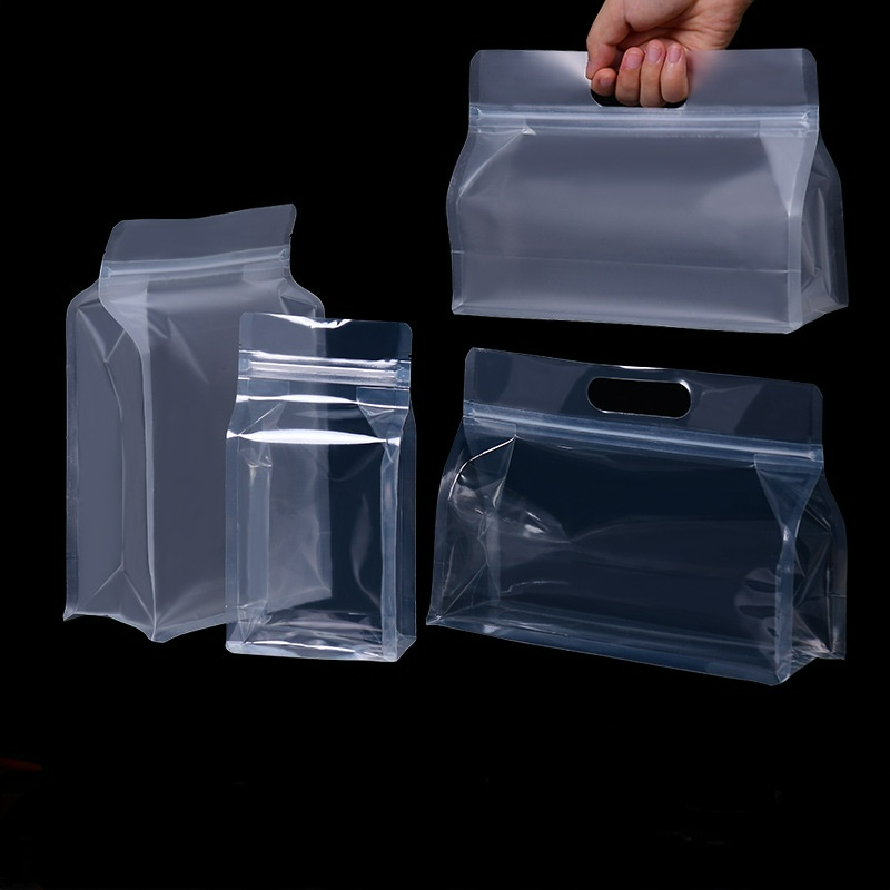 Thick Frosted Transparent Self-supporting Packaging Bag Candy Flower Tea Rice Ziplock Cat Food Fish Bait Eight-side Sealing Bag