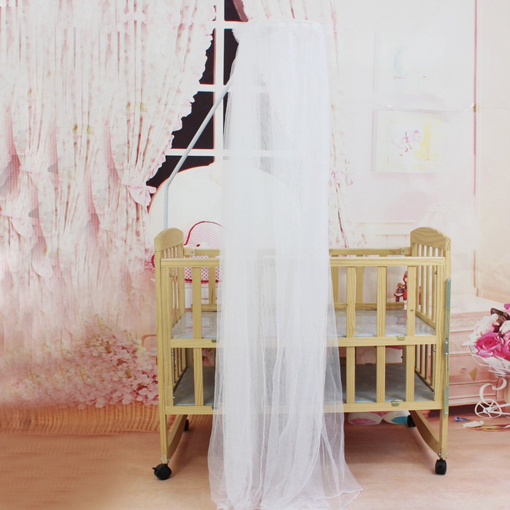 Verão bebê berço cama mosquiteiro net tamanho portátil redondo da criança cama do bebê mosquito malha pendurado cúpula cortina net