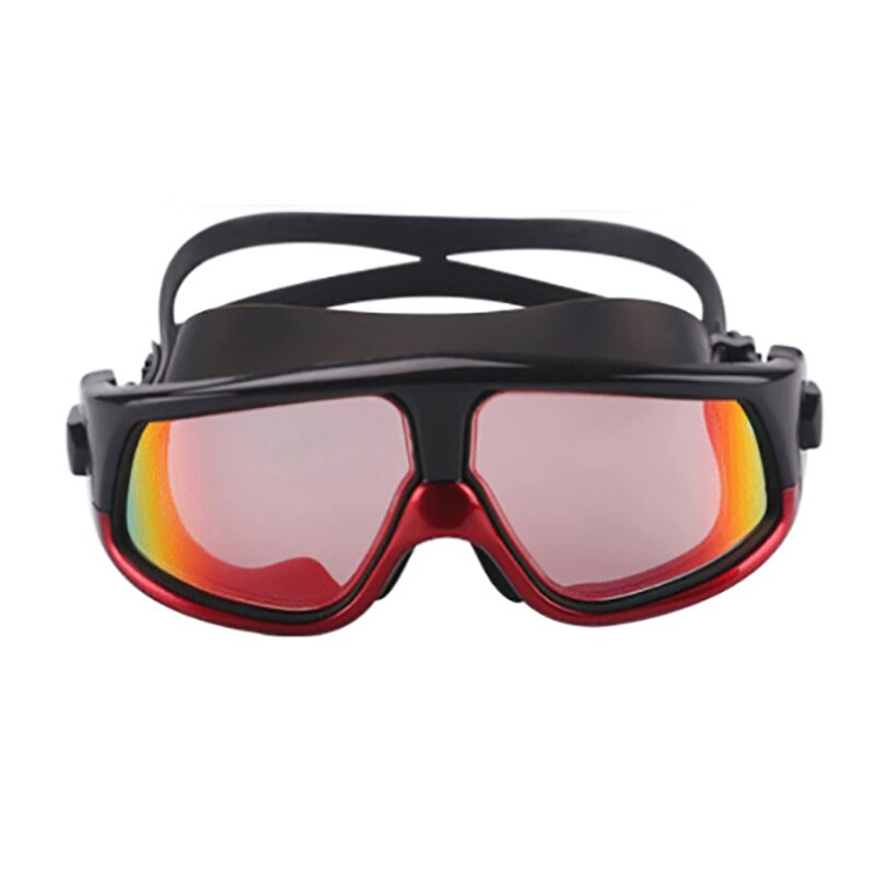 Swimming Goggles Comfortable Silicone Large Frame Swim Glasses Anti-Fog UV Men Women Swim Mask Waterproof: Blue