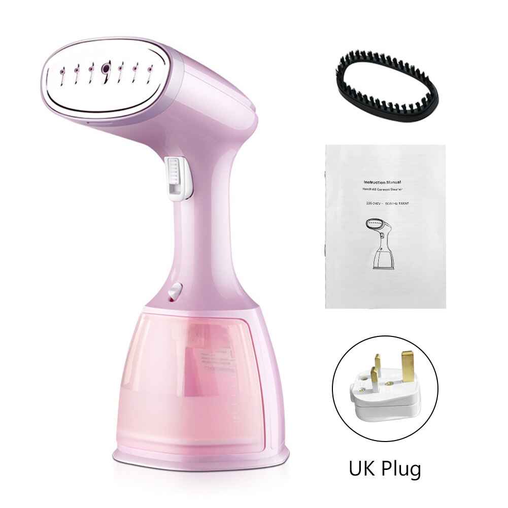 Portable Hand Held Electric Brush Machine Clothes Quick Fabric for Home Travel Cleaner Handheld 1500W Powerful Garment Steamer: UK Plug