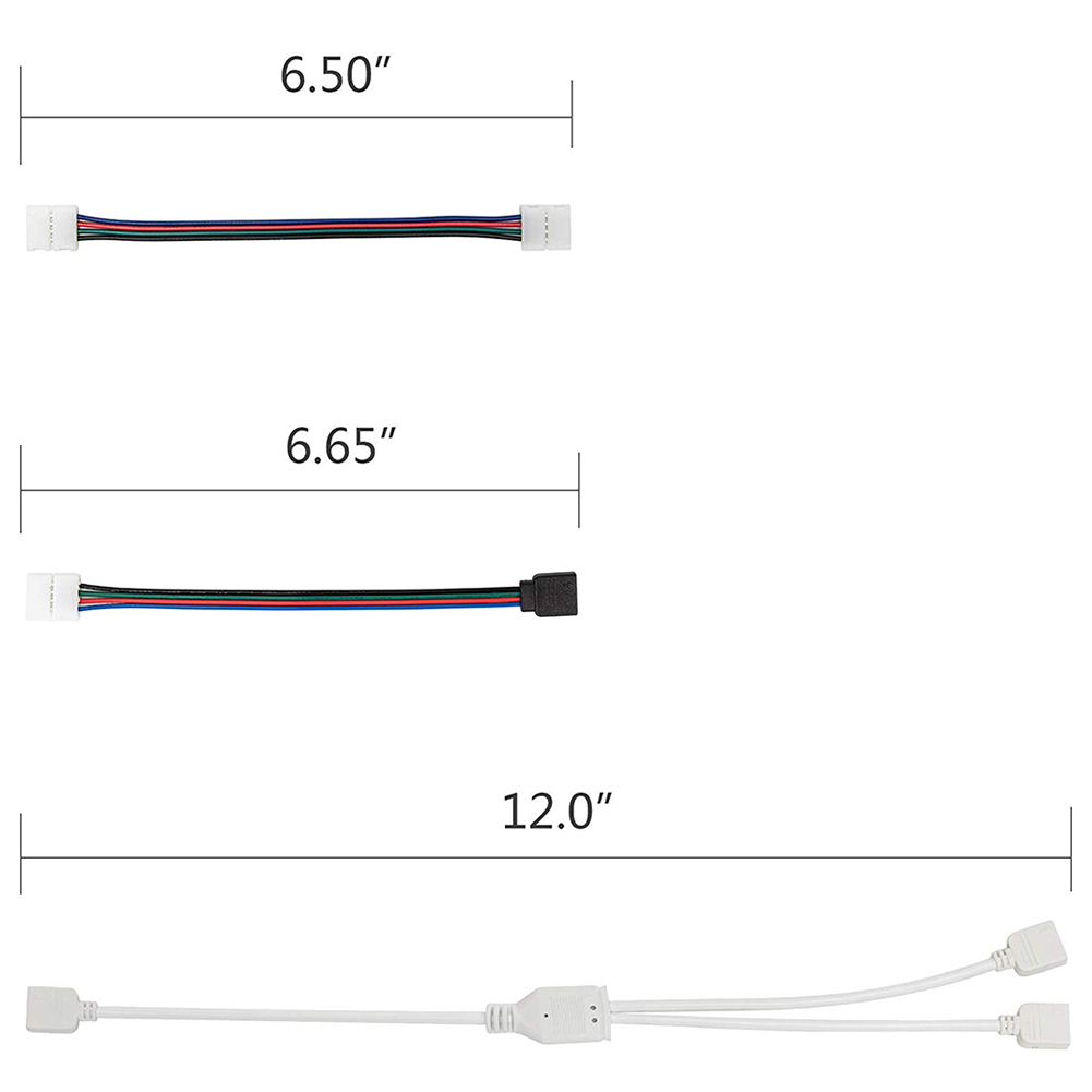 95Pcs 5050 4 Pins Rgb Led Tape Connector Plug Power Splitter Kabel 4pin Naald Vrouwelijke Connector Draad Voor Rgb led Strip Licht