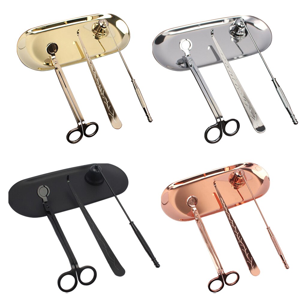 4 in 1 Candle Accessory Set, Candle Wick Trimmer Cutter, Candle Snuffer, Wick Dipper for Wedding Birthday Home Decoration